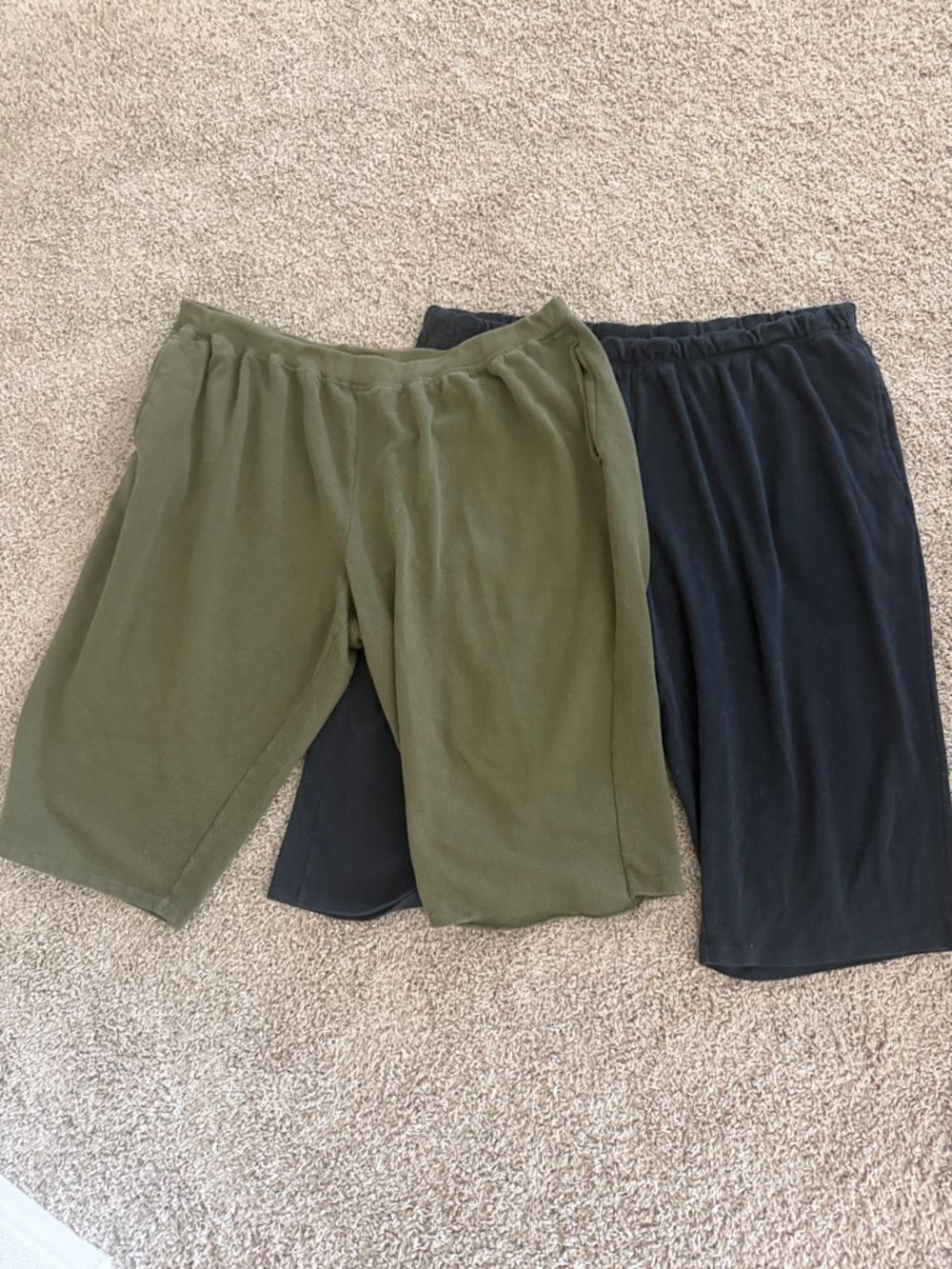 Woman’s Elastic-Waist Shorts - Two by Woman Within nice Olive Green and Black.